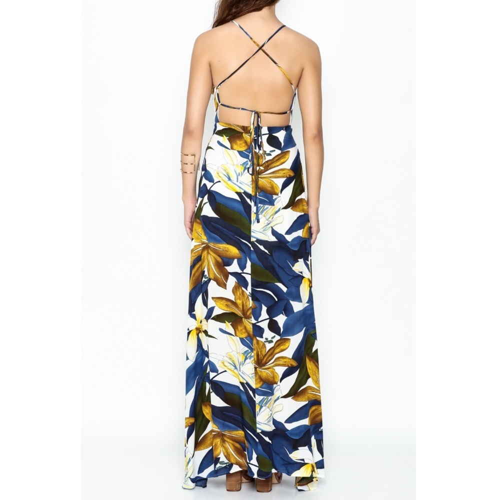 Strappy floral maxi dress size small